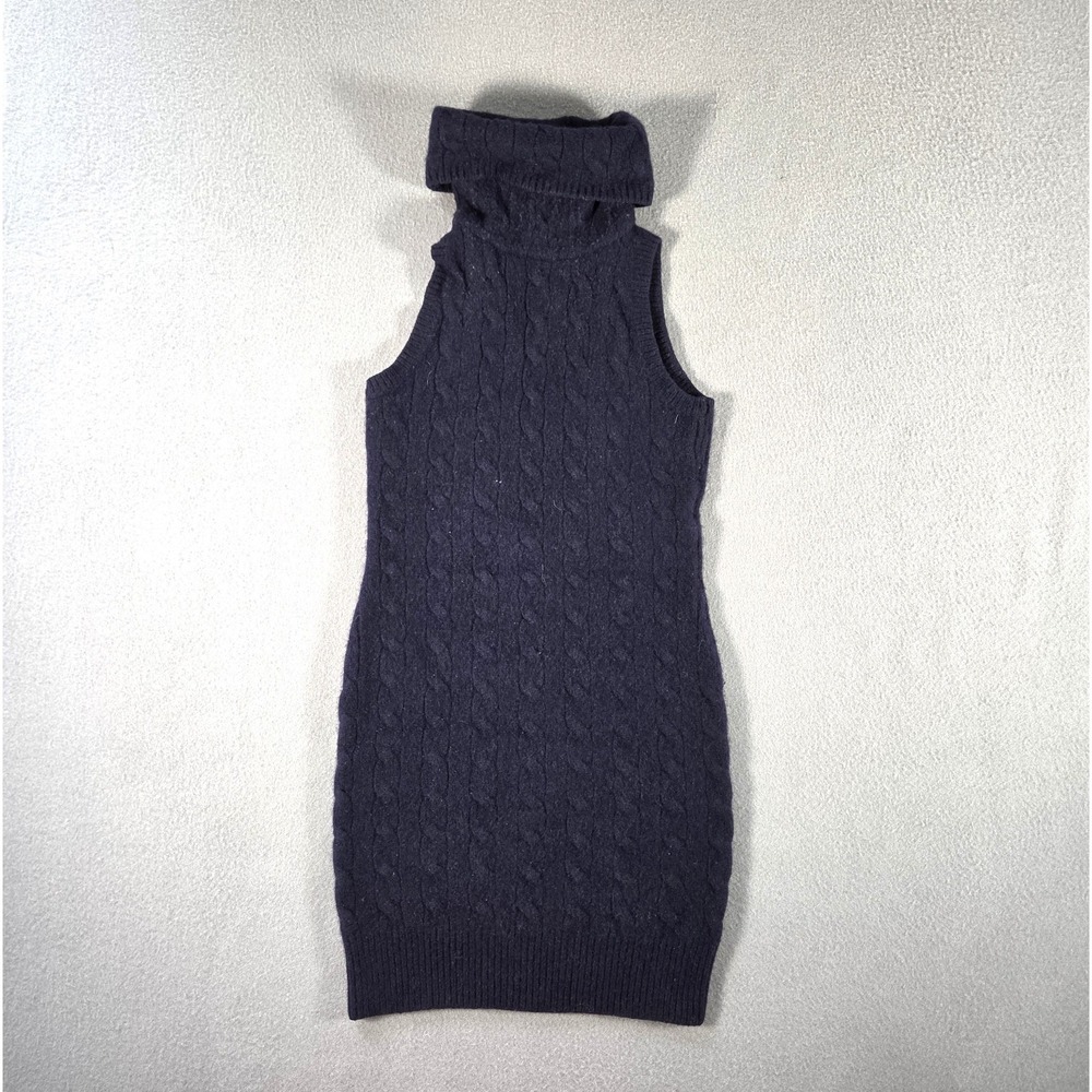 Ralph Lauren Rugby Sweater Womens XS Wool Cashmere Vest Turtleneck Cable Knit